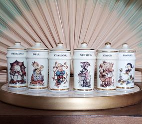 1987 Hummel Porcelain Spice Jar Set of 6