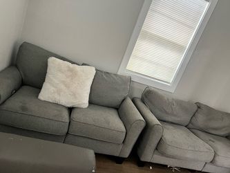 Gray Fabric Sectional Sofa Set