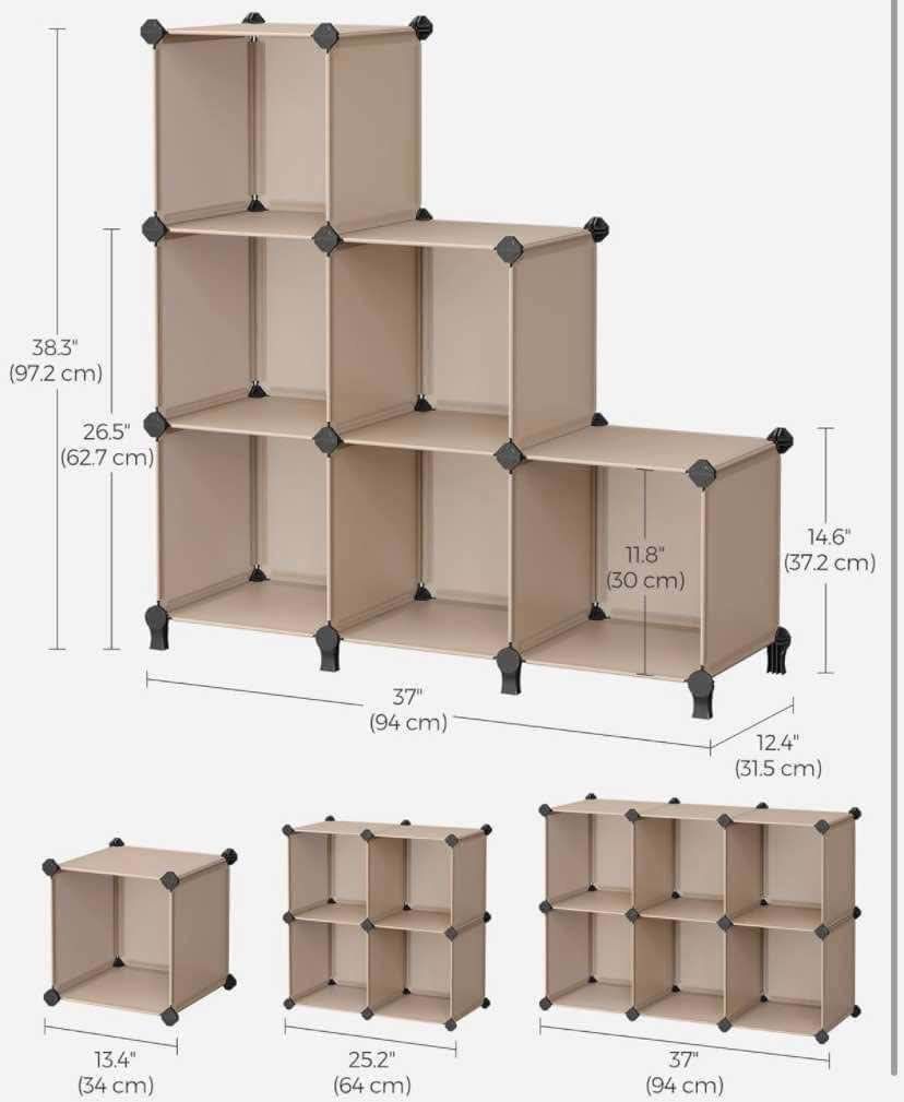 6 Cube Storage Organizer, DIY Closet Shelf, Plastic Clothes Organizer