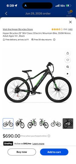 NEW Hyper 29” Electric Mountain Bike | 36V | 350W Motor | E-Bike
