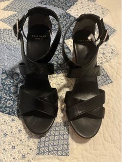Ladies NEW Cole Hann Leather Wedge Summer Shoes