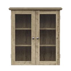 Teamson Home Connor 7.99 in. W x 22.24 in. D x 25 in. H x Bathroom Storage Wall Cabinet in Birch