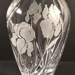 Lenox 9' Etched Iris Crystal Vase, Masterpiece Collection
