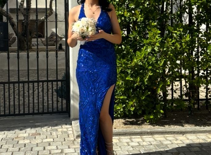 Blue Sequin Prom/formal Dress