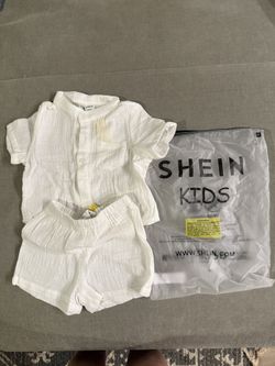 SHEIN Baby Solid Pocket Shirt & Shorts (6-9 months)- NEW