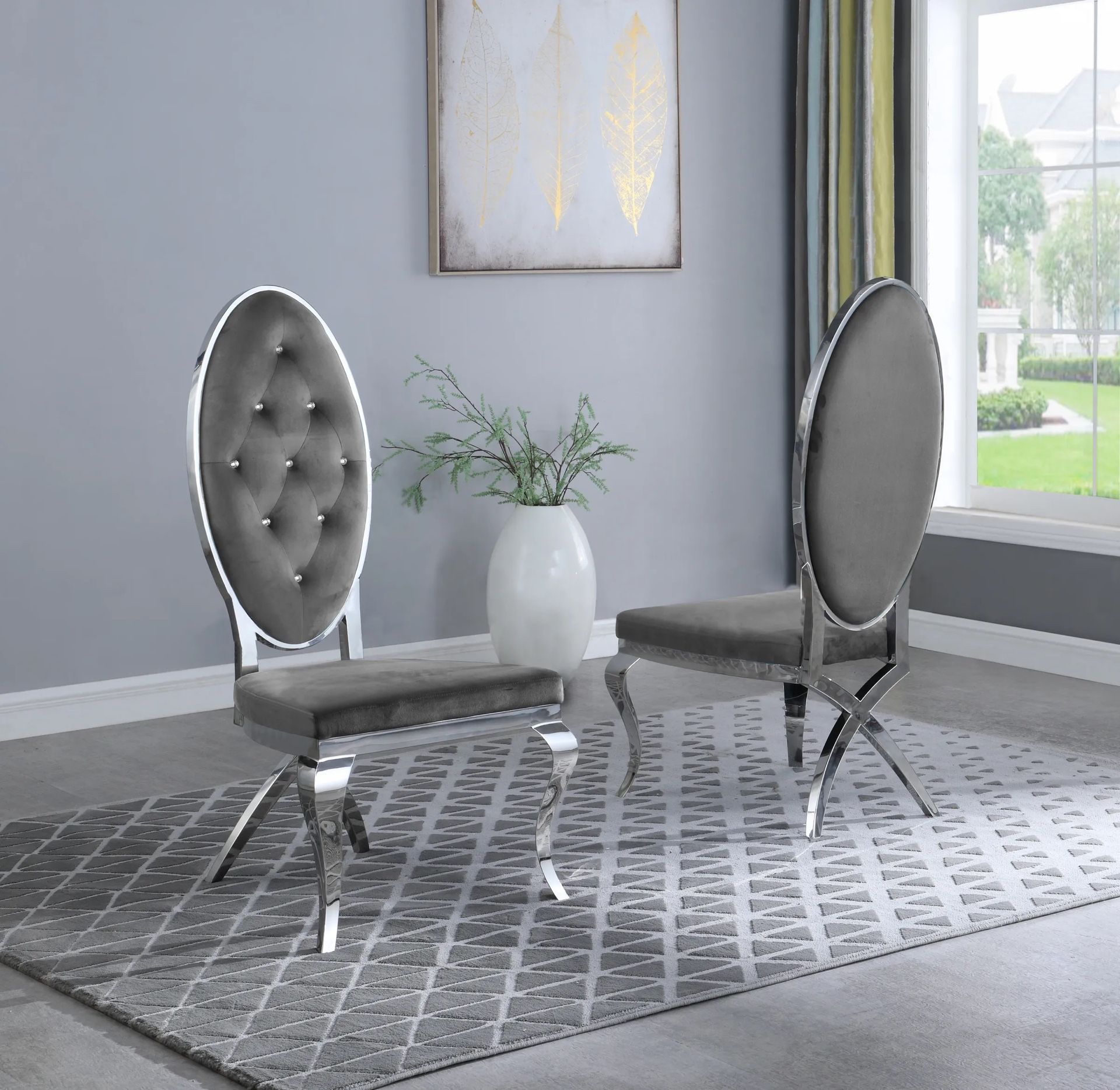 5 PCS Victorine II Collection Dining set-available in 3 colors-available also with gold frame $1,879.00 Hot Buy! Free Delivery 🚚