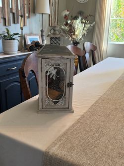 Distressed farmhouse decorative lantern