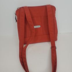 Baggallini Womens Nylon Crossbody Travel Bag Purse Top Zip Lined Red  7"× 8"