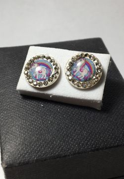 Unicorn silver earrings