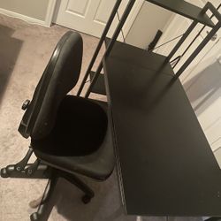 Black Office Desk & Chair 