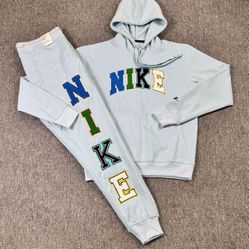 New Baby Blue Nike Jogging Suits Size Small And Medium