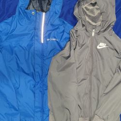 Kids Raincoats Size 7/8 (Nike And Columbia) 