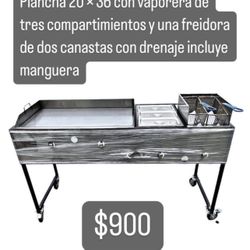 36” Griddle | 3 Food Warming Trays | 2 Basket Deep Fryer | Includes Hose | 