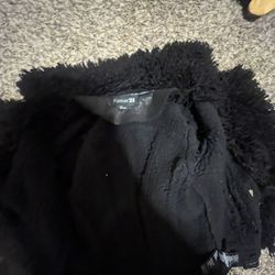 Black Leather Fur Jacket 