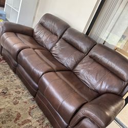 2 Piece Leather Reclining Couches  