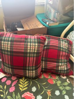 Two Christmas Throw Pillows