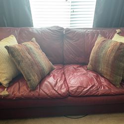 Genuine Leather Sofa and Loveseat -ottoman Included