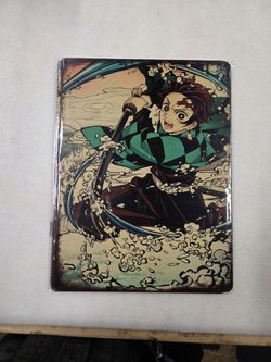 Demon slayer anime cartoon character faux vintage metal sign