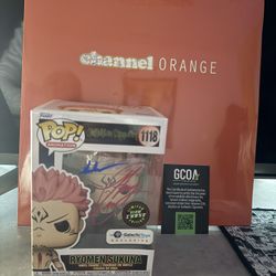 Funko Pop! Ryomen Sukuna (GITD Chase) Galactic Toys, Signed by Ray Chase GCOA