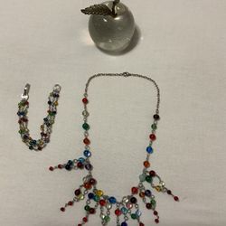 Collar Con Pulsera Multicolor