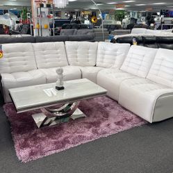 Amazing Offer Now🚨Stunning White Power Reclining Sectional Available $1299