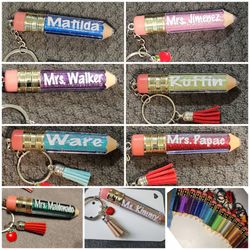🎁 Personalized Name Glitter Pencil Keychains – $12 FIRM ✨ (PICK UP ONLY 93306)