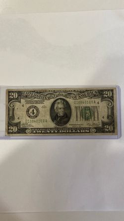 1928 Series $20 Federal Reserve Note gold note