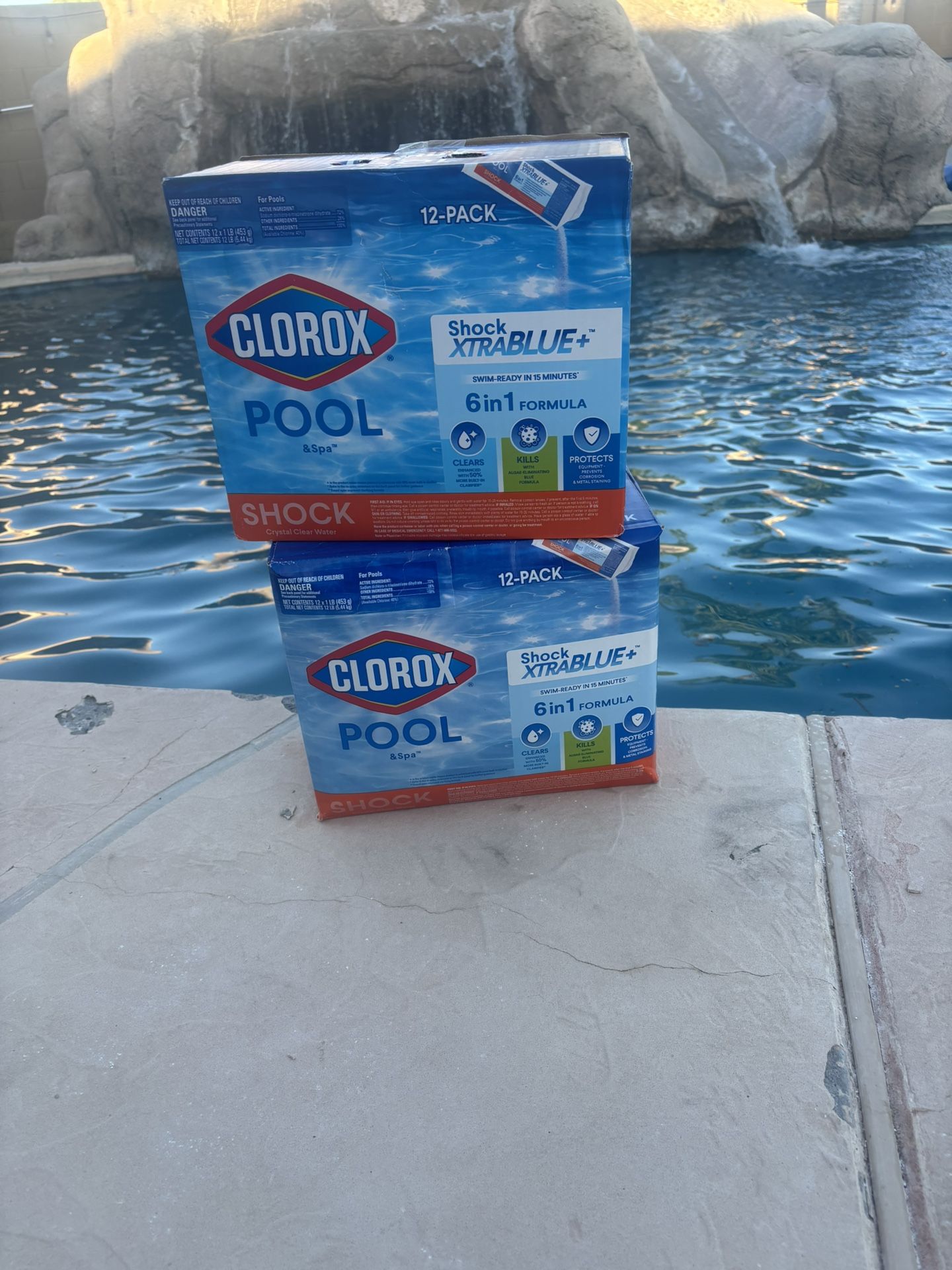 NO MORE ALGAE ( 2 ) 12 Pack Total 24 Clorox Xtra BLUE 6-1 Pool Spa Shock