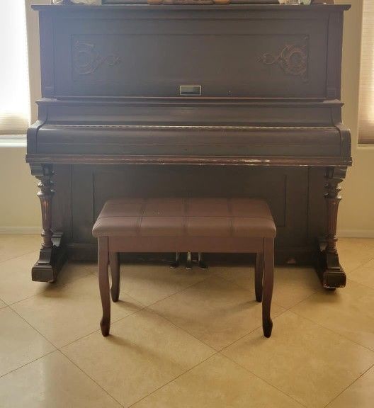 Antique Merrill Boston Piano and Bench