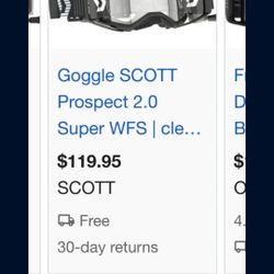 Scott Goggles With Tearoffs