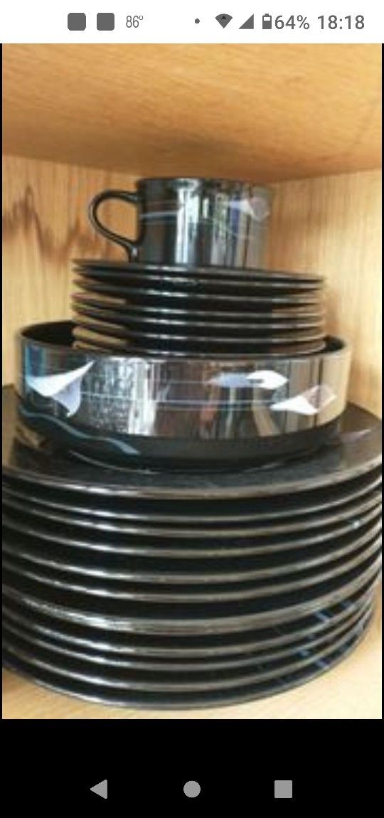 Opus Black by MIKASA
12 full place settings, value over $1058