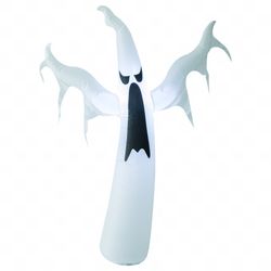 6ft Halloween Inflatable White Ghost Light Up Yard Decoration with LED For Outdoor Decor