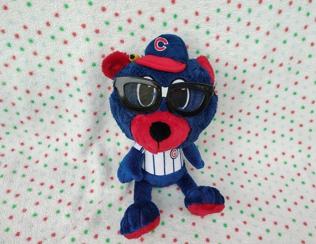 Chicago Cubs Baseball MLB Mascot Bear Study Buddies Plush Fan Souvenir Game Nerd