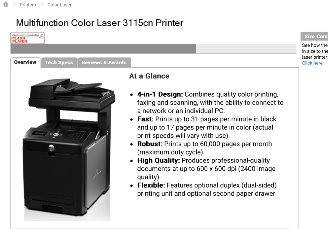 Dell MFP 3115CN Color Laser Printer 4 in 1 for Sale in Las Vegas, NV