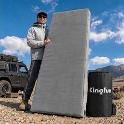 (Brand New Factory Sealed)  Kingfun 3 Inch CertiPUR-US Memory Foam Camping Mattress Pad, Waterproof Roll up Sleeping Pad, Thick Floor Sleeping Mats fo