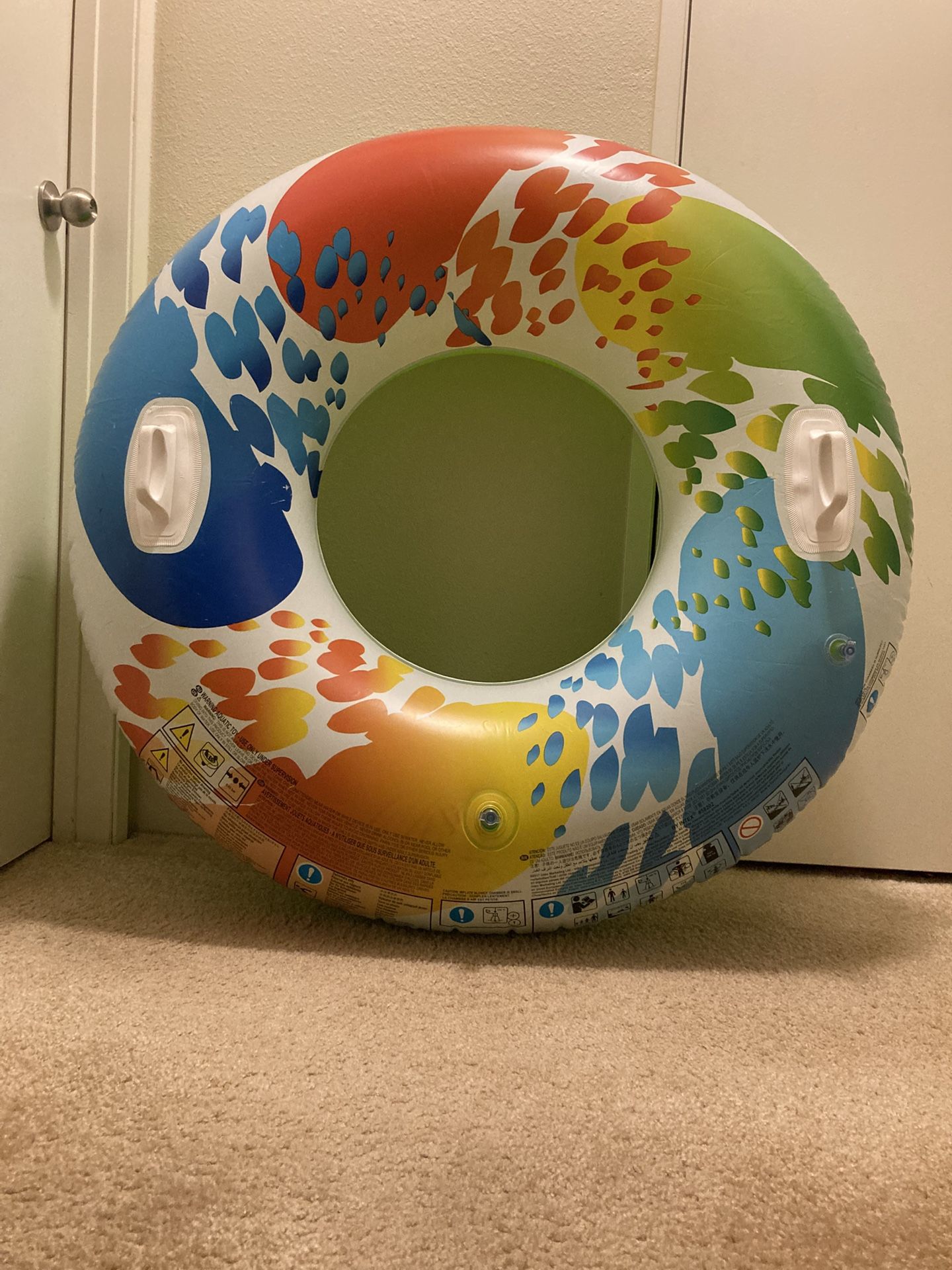 Patched - Intex Color Whirl Inflatable Pool Swim Ring Float Tube Raft