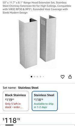 Stainless Steel Range Hood Chimney Extension Kit