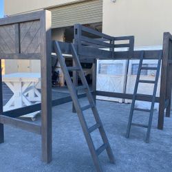 New Twin / Twin Loft Bed Made Out Of Solid Wood! Color Can Be Changed 