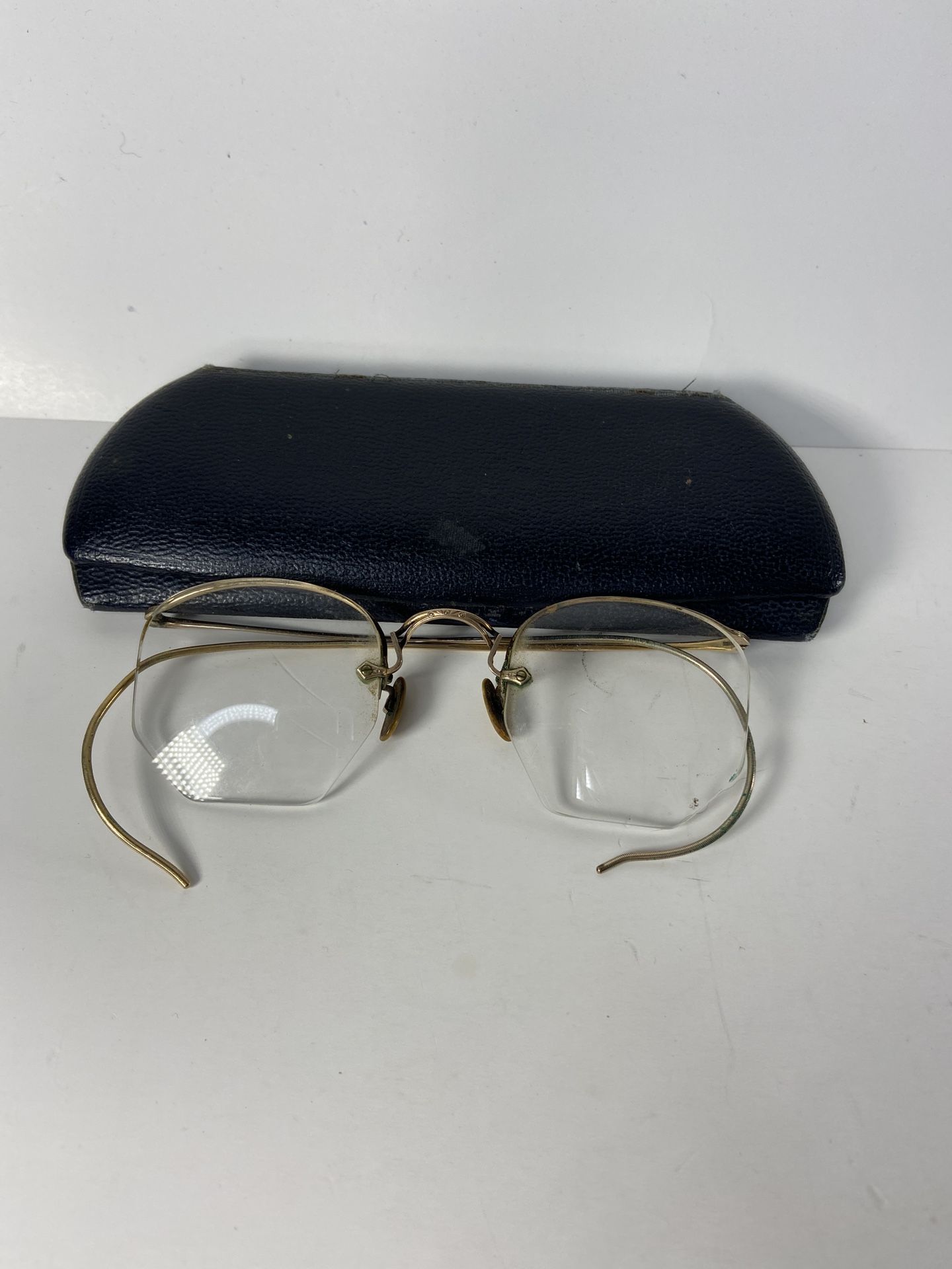 Antique 12 k gold filled glasses with case