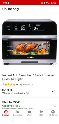 New Instant Omni Plus 18L Toaster Oven and Air Fryer