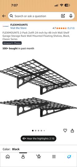 Unopened FLEXIMOUNTS WR24B 2x4ft Wall Shelf 2-Pack - NEW