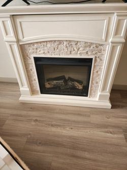 Cream/ Beige Fireplace & Heater