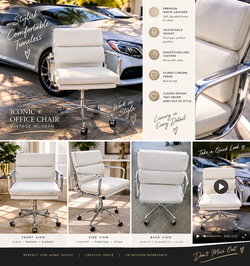Herman Miller Eames Soft Pad Management Chair EA435 — White Leather
