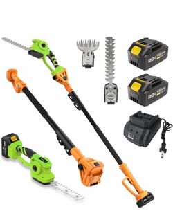 2-in-1 Cordless Pole Hedge Trimmer & Grass