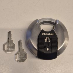 Master Lock 1-11/16" H x 1" W x 3-1/8" L Steel Ball Bearing Locking Shrouded Shackle Padlock $5