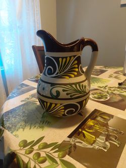 Hand-Painted Ceramic Pitcher