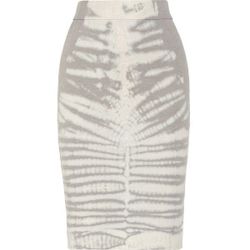 Raquel Allegra basic beige tie-dye cotton blend jersey pencil 