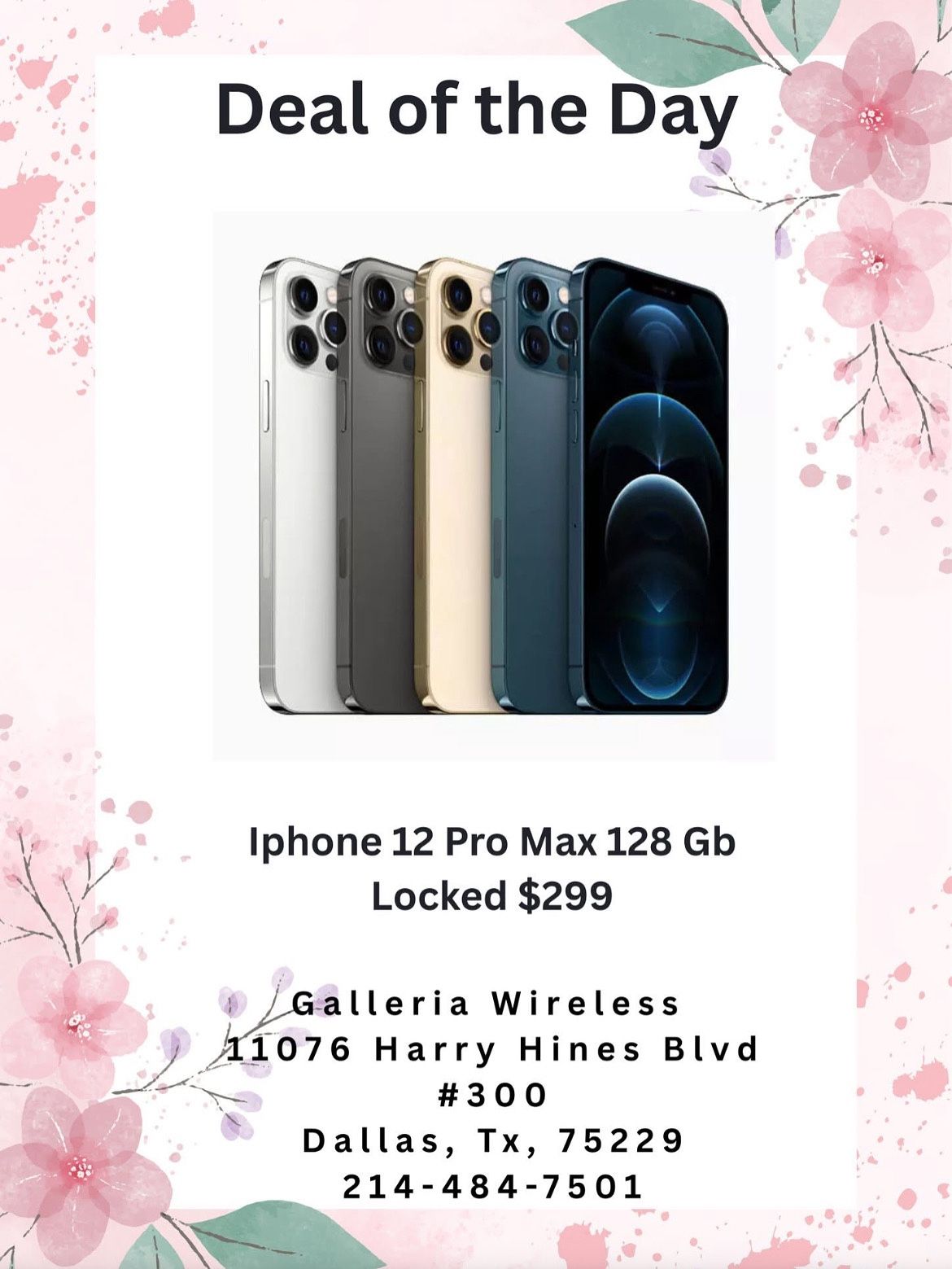 iPhone 12 Pro Max 128 Gb Locked Only $299