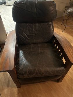 Mission Style Leather Recliner Chair