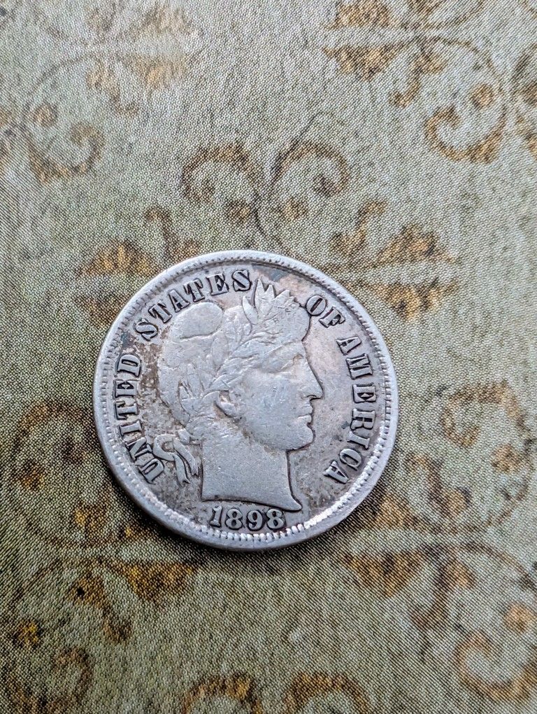 1898 Barber Dime Vf To Extra Fine Silver Coin